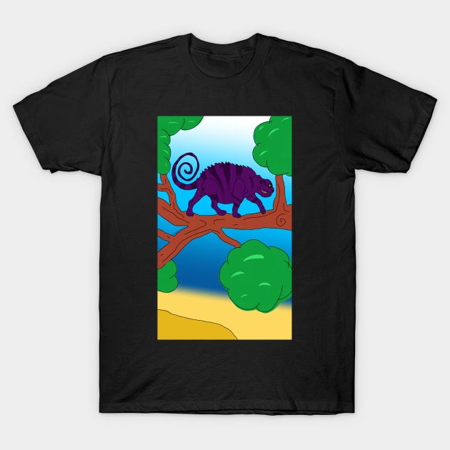 Panther chameleon cartoon style T-Shirt by Namwuob